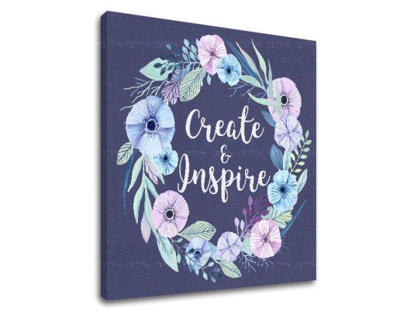 Faliképek a Create and Inspire szöveggel