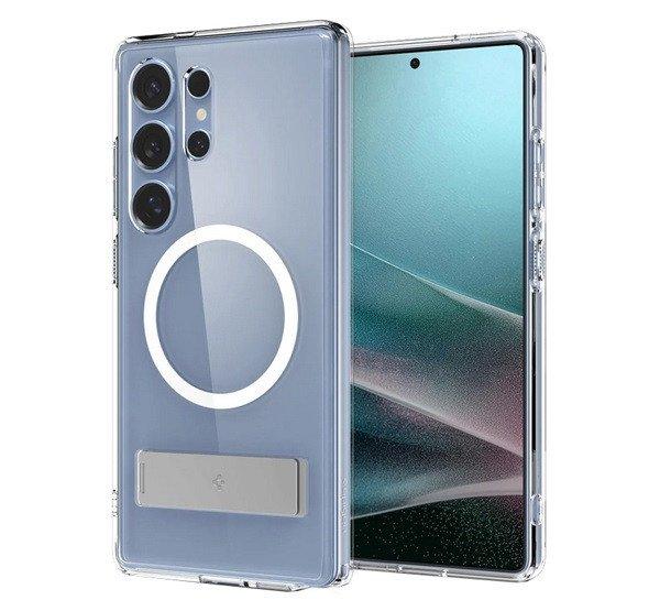 SPIGEN ULTRA HYBRID S műanyag telefonvédő (ütésállóság, légpárnás
keret, kitámasztó, MagSafe) ÁTLÁTSZÓ Samsung Galaxy S25 Ultra (SM-S938)