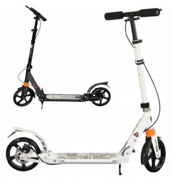 Összecsukható roller lábfékkel - fehér