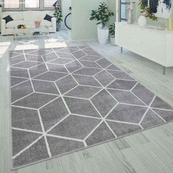 Szürke modern gyémánt mintás rövid szálú design szőnyeg 240x320 cm