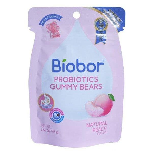 Biobor Probiotics Gummy Bears őszibarack ízű probiotikumos gumicukor macik
45g