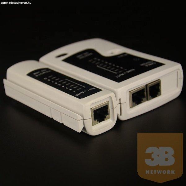 Hálózati UTP és telefonos kábel teszter, RJ-45, RJ-11 kábelekhez