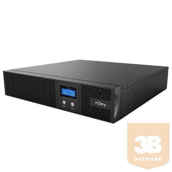NJOY UPS 2200VA - Argus 2200 szünetmentes tápegység (4 IEC 13 kimenet,
line-interaktív, RJ45, RS232, USB, szoftver, LCD kijelző, 2U rack)