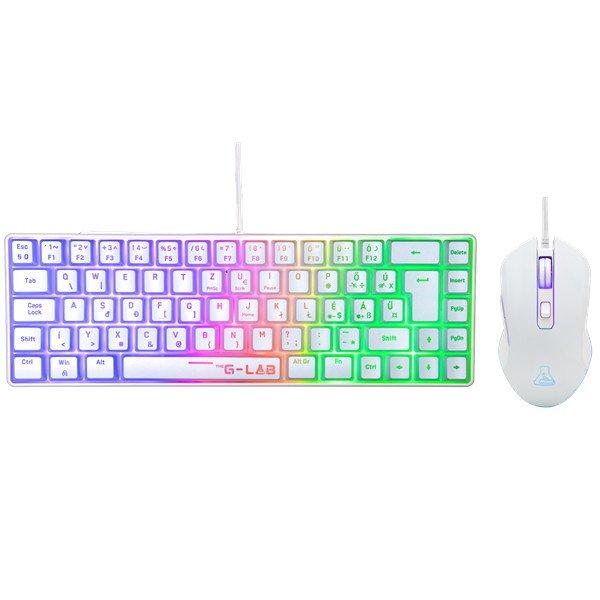 The G-Lab Gaming kit - 2 in 1 COMBO HYDROGEN W/HU (6200 DPI, RGb, USB-A, fehér,
magyar)