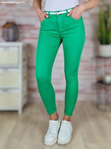 Push-up, öves, pamut, élénkzöld nadrág XS-XL-ig