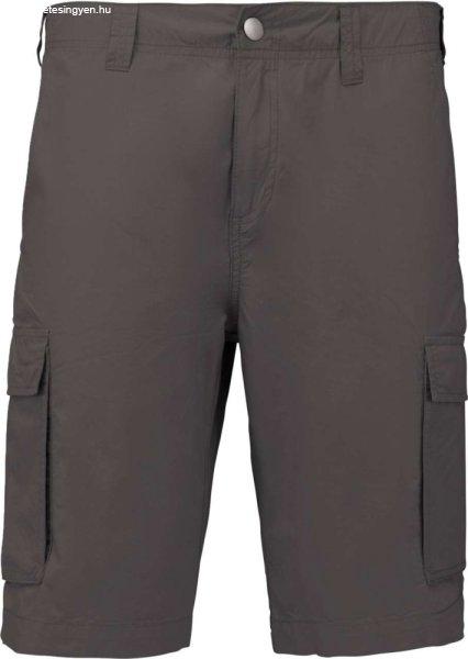 Férfi pamut bermuda sok zsebbel, Kariban KA755, Light Charcoal-42