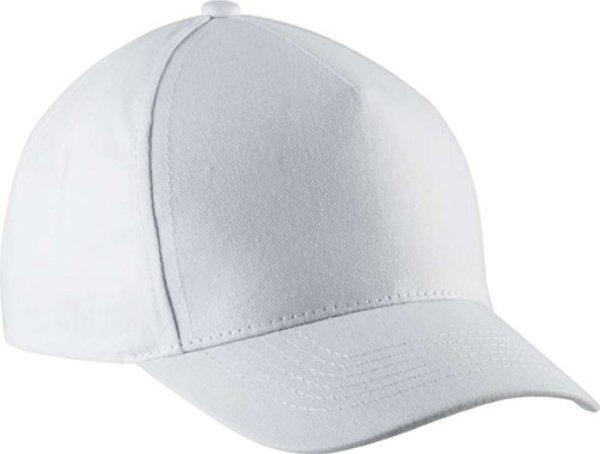 KP149 gyerek, 5 paneles pamut baseball sapka K-UP, White-U