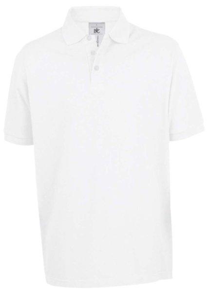 B&C BCPU422 vastag, rövid ujjú galléros piké póló, White-XL