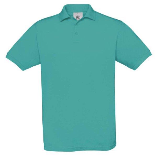 B&C BCPU409 három gombos, galléros rövid ujjú férfi piké póló, Real
Turquoise-XL