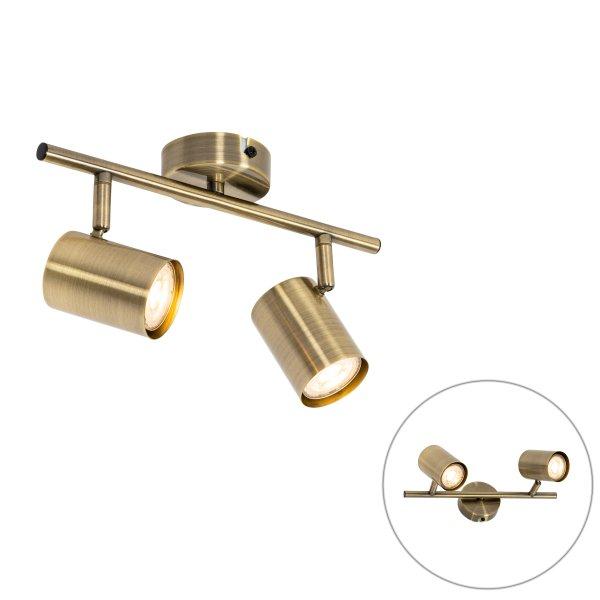 Modern bronz spotlámpa dönthető 2 lámpás - Jeana