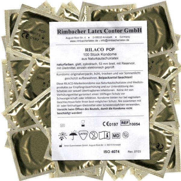 Rilaco Bulk-Pack: Pop (Nature), 100 lubricated condoms
