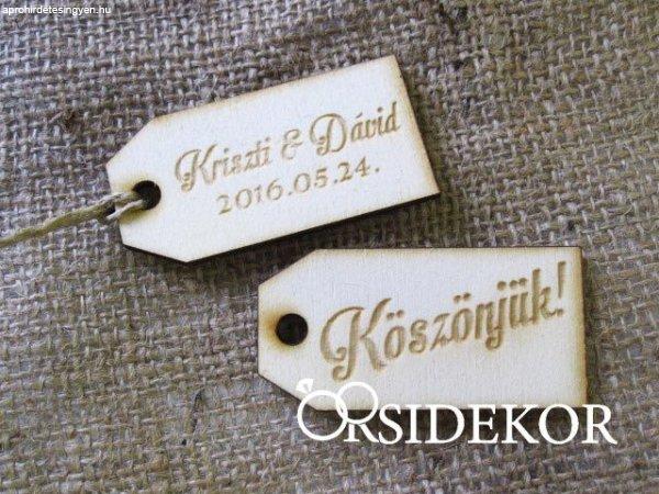 Kísérőcédula fából megszemélyesített