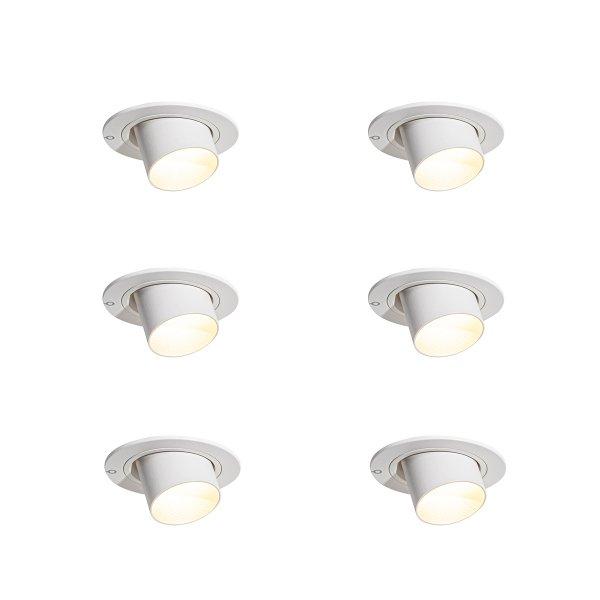 6 darabos süllyesztett spotlámpa szett fehér GU10 35mm kerek dönthető -
Installa