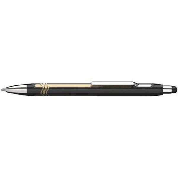 Golyóstoll, 0,7 mm, nyomógombos, érintőképernyőhöz, fekete-arany
tolltest,SCHNEIDER "Epsilon Touch XB", kék