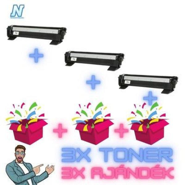 3+3DB-os PAKK, Brother -höz, ►TN-1030 3DB UTÁNGYÁRTOTT toner◄ +3 db
MEGLEPETÉS ajándék (3x~1000 oldal)