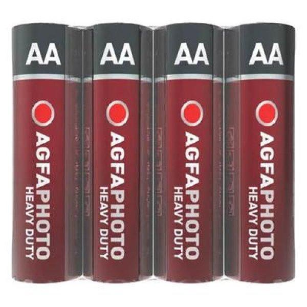 Elem, AA, 4 db, féltartós (szén-cink), zsugor, AGFAPHOTO "Heavy
Duty"
