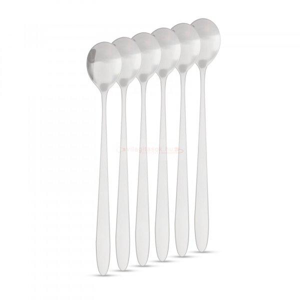 Rozsdamentes acél kávéskanál / latte macchiato kanál - 186 x 30 mm - 6 db /
csomag