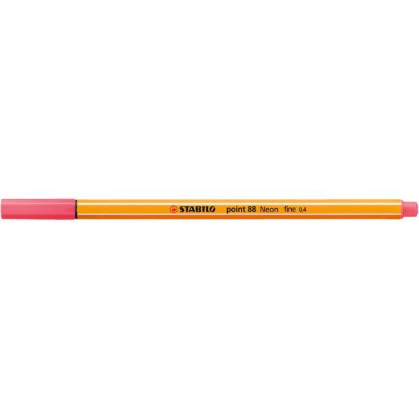 Rostirón, tűfilc 0,4mm, STABILO Point 88 neon piros