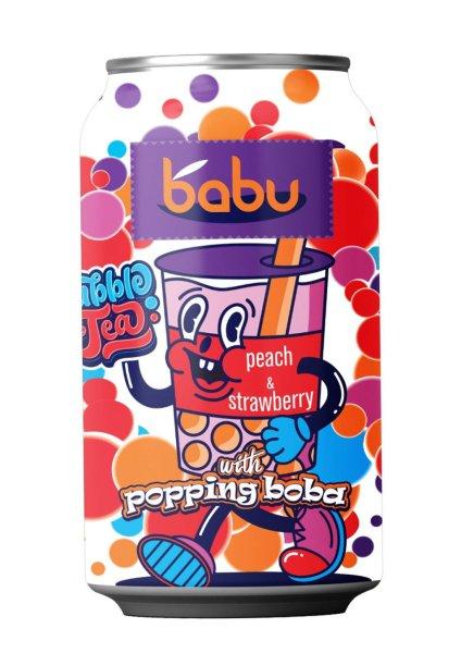 Babu Bubble Tea Strawberry-Peach 315ml DRS