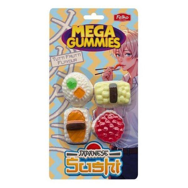 Mega Gummies Sushi formájú tutti frutti ízű gumicukor 120g