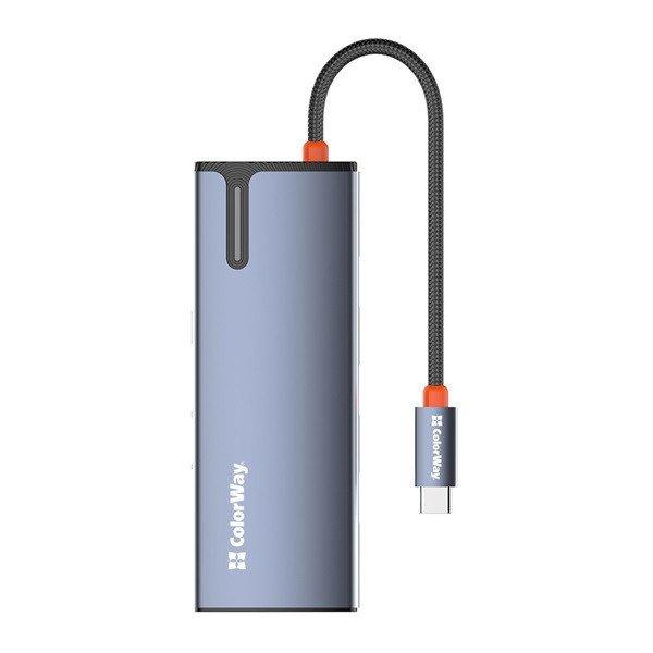 COLORWAY USB-elosztó (dokkolóállomás) CW-HUB02, USB-C 6-B-1 Type C PD
100W/USB3.0?3/HDMI 4?/RJ45