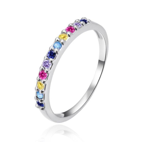 Agato Ezüst gyűrű színes cirkónium kövekkel AGT-R46C 58 mm