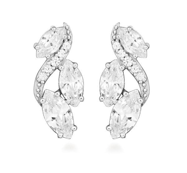 Silver Cat Csillogó ezüst fülbevaló cirkónium kövekkel Classics SC595