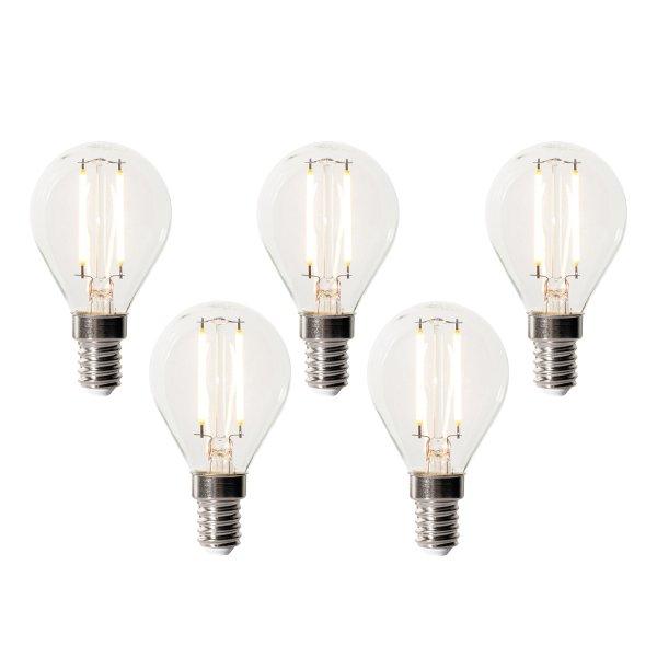 5 darabos E14 dimmelhető LED izzókészlet P45 átlátszó üveg 3W 250 lm
2200K