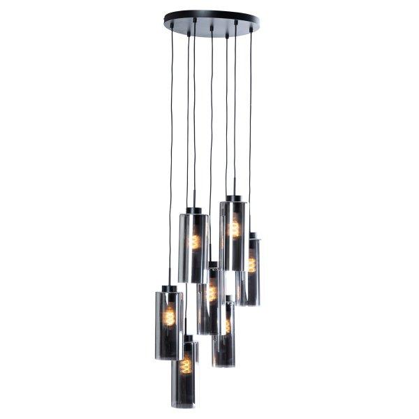 Art Deco lógólámpa fekete füstüveggel 7 lámpás - Laura