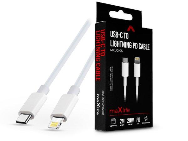 Maxlife USB Type-C - Lightning adat- és töltőkábel 2 m-es vezetékkel -
Maxlife MXUC-05 USB-C to Lightning PD3.0 Cable - 20W - fehér