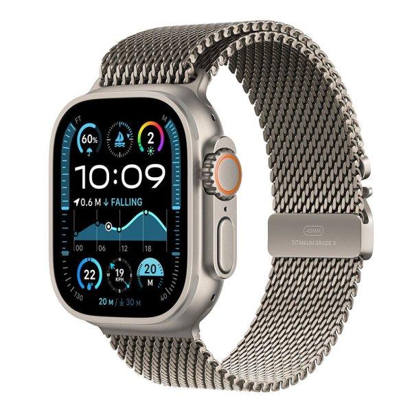 Apple Watch Ultra 2 GPS + Cellular 49mm Natural Titanium Case with Natural
Titanium Milanese Loop - L