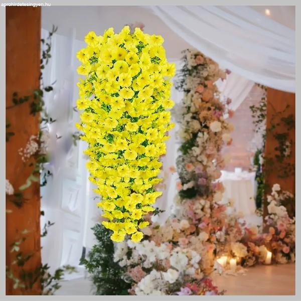 4 db UV-álló Függő Művirág – 77 cm – Élénk Sárga HT3286715