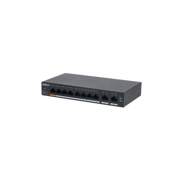 Dahua switch PoE - CS4010-8ET-60 (Cloud menedzsment; 8x100Mbps PoE + 2x 1Gbps
uplink, 60W)