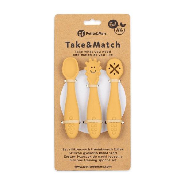 Petite&Mars Szilikon gyakorló kanál szett, 3 db, Take&Match, Intense Ochre, 6
hó+