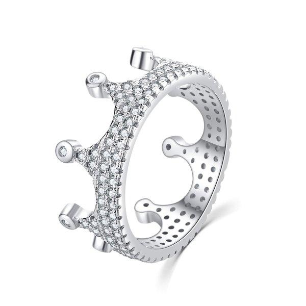 MOISS Luxus ezüst gyűrű cirkónium kövekkel Királyi korona R00021 54 mm