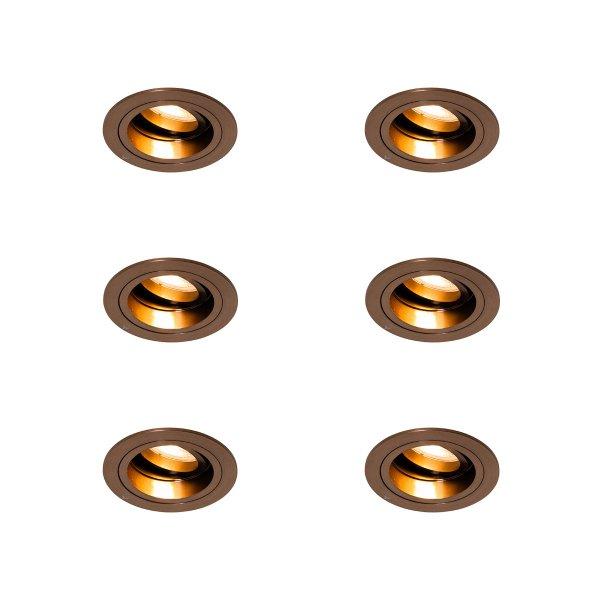 6 darabos süllyesztett spotlámpa szett sötét bronz kerek állítható -
Chuck