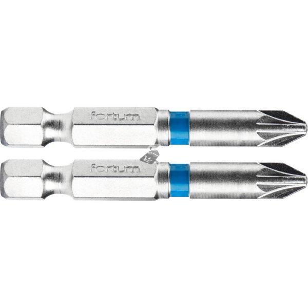 FORTUM behajtóhegy PZ, 2 db, S2 acél; PZ 2×50mm, bliszteren