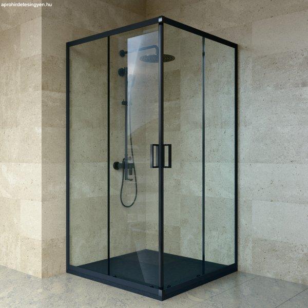 Welland SQ-100100 zuhanykabin elhúzható ajtóval - 100 x 100 cm - fekete
profil