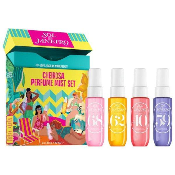 Sol de Janeiro Parfümözött test- és hajspray ajándékcsomag Cheirosa
Perfume Mist Travel Set 4 x 30 ml
