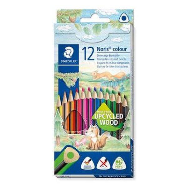 Színes ceruza készlet, háromszögletű, STAEDTLER "Noris Colour
187", 12 különböző szín