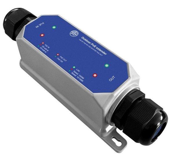 Nestron 1 portos gigabit ethernet PoE extender; 90 W; max. 250 méter;
túlfeszültség védelem; IP67; IK10