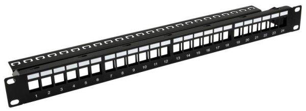 Nestron 19" keystone patch panel; 24 port; Cat5e/Cat6/Cat6A kompatibilis;
árnyékolatlan; tehermentesítővel