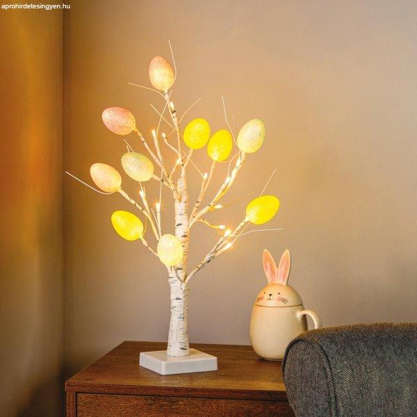 Húsvéti tojás fa dekoráció - 10 tojás, 24 LED - 50 cm - 3 x AA