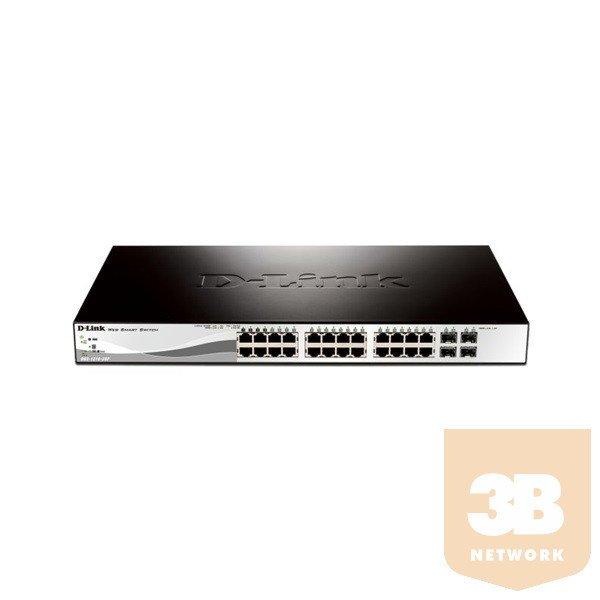 D-LINK Switch 24x1000Mbps (24xPOE) + 4xGigabit kombó SFP Menedzselhető Rackes,
DGS-1210-28P/E