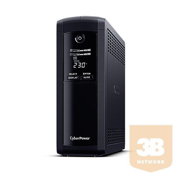 CYBERPOWER UPS VP1200ELCD (4xIEC 320) 1200VA 720W 230V szünetmentes tápegység
+ USB LINE-INTERACTIVE