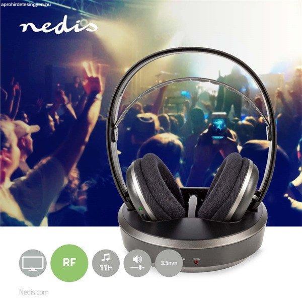 Nedis HPRF210BK rádiófrekvenciás vezeték nélküli RF fejhallgató,
akkumulátoros