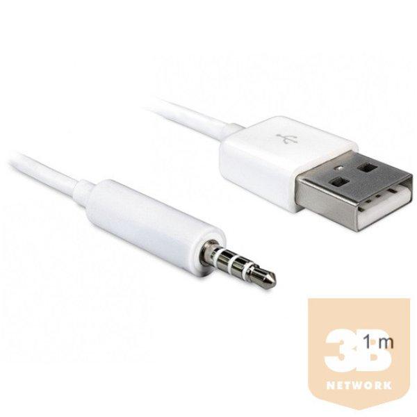 KAB Delock 83182 USB-A apa > sztereo jack 3,5mm apa 4pin IPod Shuffle kábel
- 1m