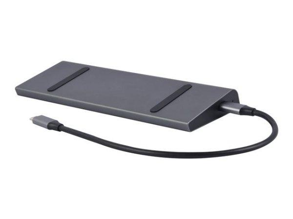 GEMBIRD A-CM-COMBO9-02 USB Type C 9in1 multi port adapter USB Hub3.0 + HDMI +
DisplayPort + VGA + PD + LAN + stereo audio