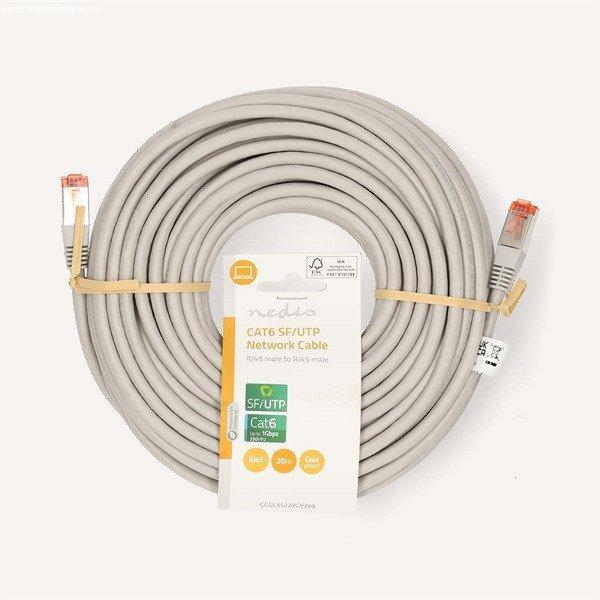Nedis CCGL85220GY200 UTP / FTP Cat6 patch kábel, RJ45 aranyozott érintkezők,
10/100/1000 Mbit/s, hossz 20m