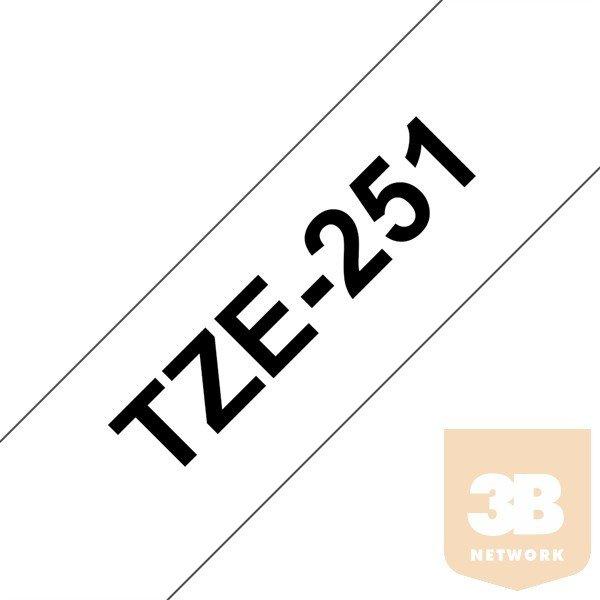 BROTHER Festékszalag TZe-251, Fehér alapon Fekete, Laminált, 24mm 0.94",
8 méter